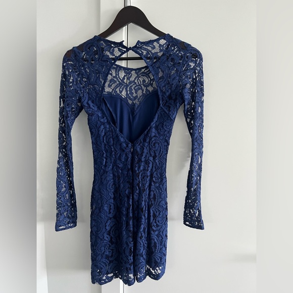 Navy Blue Lace Dress - Picture 2 of 2